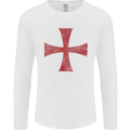 Knights Templar Cross Fancy Dress Outfit Mens Long Sleeve T-Shirt White