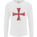 Knights Templar Cross Fancy Dress Outfit Mens Long Sleeve T-Shirt White