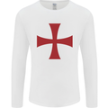 Knights Templar Cross Fancy Dress Outfit Mens Long Sleeve T-Shirt White