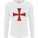 Knights Templar Cross Fancy Dress Outfit Mens Long Sleeve T-Shirt White
