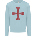 Knights Templar Cross Fancy Dress Outfit Mens Sweatshirt Jumper Light Blue