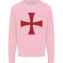 Knights Templar Cross Fancy Dress Outfit Mens Sweatshirt Jumper Light Pink