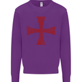 Knights Templar Cross Fancy Dress Outfit Mens Sweatshirt Jumper Purple