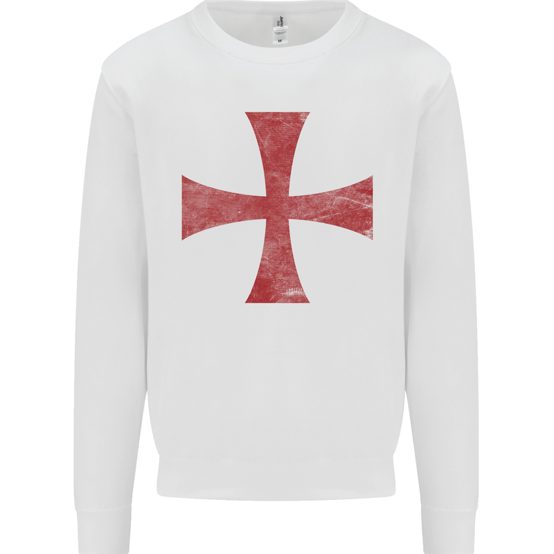 Knights Templar Cross Fancy Dress Outfit Mens Sweatshirt Jumper White