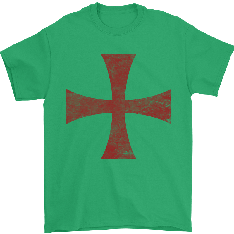 Knights Templar Cross Fancy Dress Outfit Mens T-Shirt Cotton Gildan Irish Green