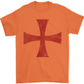 Knights Templar Cross Fancy Dress Outfit Mens T-Shirt Cotton Gildan Orange