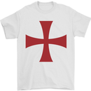 Knights Templar Cross Fancy Dress Outfit Mens T-Shirt Cotton Gildan White