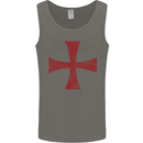 Knights Templar Cross Fancy Dress Outfit Mens Vest Tank Top Charcoal