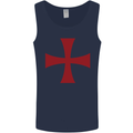 Knights Templar Cross Fancy Dress Outfit Mens Vest Tank Top Navy Blue