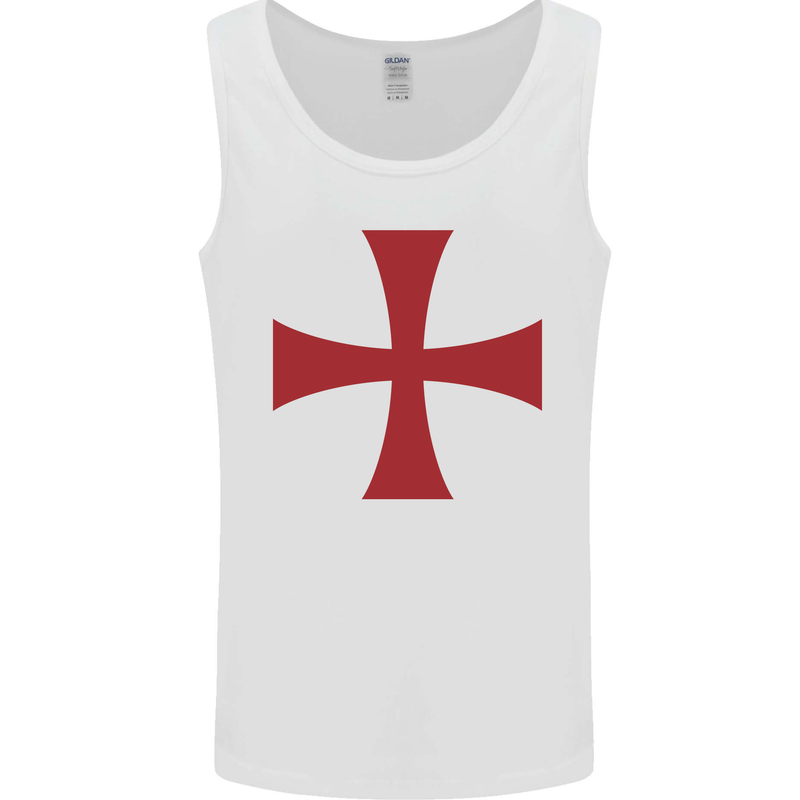 Knights Templar Cross Fancy Dress Outfit Mens Vest Tank Top White