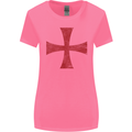 Knights Templar Cross Fancy Dress Outfit Womens Wider Cut T-Shirt Azalea