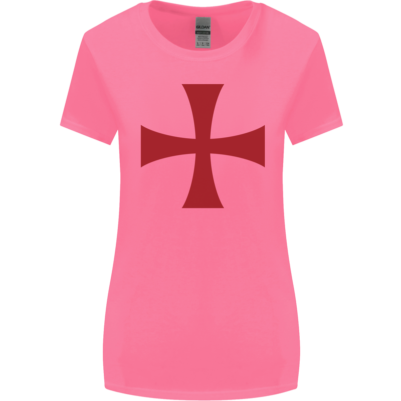 Knights Templar Cross Fancy Dress Outfit Womens Wider Cut T-Shirt Azalea