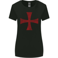 Knights Templar Cross Fancy Dress Outfit Womens Wider Cut T-Shirt Black