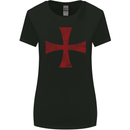 Knights Templar Cross Fancy Dress Outfit Womens Wider Cut T-Shirt Black