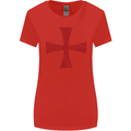 Knights Templar Cross Fancy Dress Outfit Womens Wider Cut T-Shirt Red