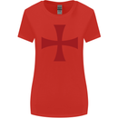 Knights Templar Cross Fancy Dress Outfit Womens Wider Cut T-Shirt Red