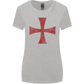 Knights Templar Cross Fancy Dress Outfit Womens Wider Cut T-Shirt Sports Grey