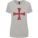 Knights Templar Cross Fancy Dress Outfit Womens Wider Cut T-Shirt Sports Grey