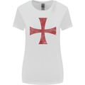 Knights Templar Cross Fancy Dress Outfit Womens Wider Cut T-Shirt White