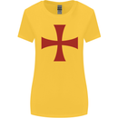 Knights Templar Cross Fancy Dress Outfit Womens Wider Cut T-Shirt Yellow