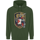 Knights Templar England St Georges Day Childrens Kids Hoodie Forest Green