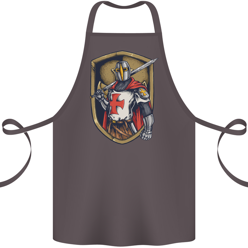Knights Templar England St Georges Day Cotton Apron 100% Organic Dark Grey