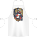 Knights Templar England St Georges Day Cotton Apron 100% Organic White