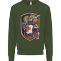 Knights Templar England St Georges Day Kids Sweatshirt Jumper Forest Green