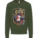 Knights Templar England St Georges Day Kids Sweatshirt Jumper Forest Green
