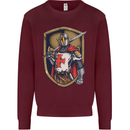 Knights Templar England St Georges Day Kids Sweatshirt Jumper Maroon