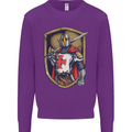 Knights Templar England St Georges Day Kids Sweatshirt Jumper Purple
