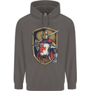 Knights Templar England St Georges Day Mens 80% Cotton Hoodie Charcoal
