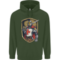 Knights Templar England St Georges Day Mens 80% Cotton Hoodie Forest Green