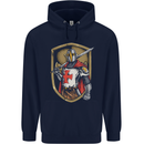 Knights Templar England St Georges Day Mens 80% Cotton Hoodie Navy Blue