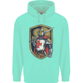 Knights Templar England St Georges Day Mens 80% Cotton Hoodie Peppermint