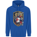 Knights Templar England St Georges Day Mens 80% Cotton Hoodie Royal Blue