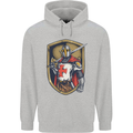 Knights Templar England St Georges Day Mens 80% Cotton Hoodie Sports Grey