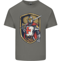 Knights Templar England St Georges Day Mens Cotton T-Shirt Tee Top Charcoal