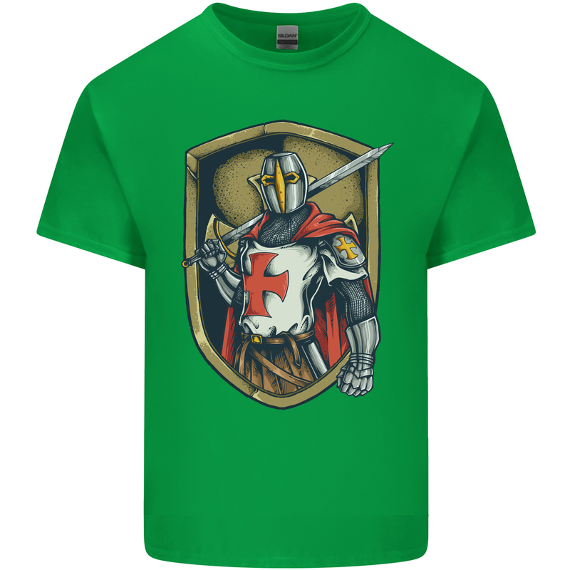 Knights Templar England St Georges Day Mens Cotton T-Shirt Tee Top Irish Green