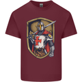 Knights Templar England St Georges Day Mens Cotton T-Shirt Tee Top Maroon