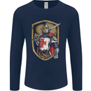 Knights Templar England St Georges Day Mens Long Sleeve T-Shirt Navy Blue