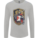 Knights Templar England St Georges Day Mens Long Sleeve T-Shirt Sports Grey