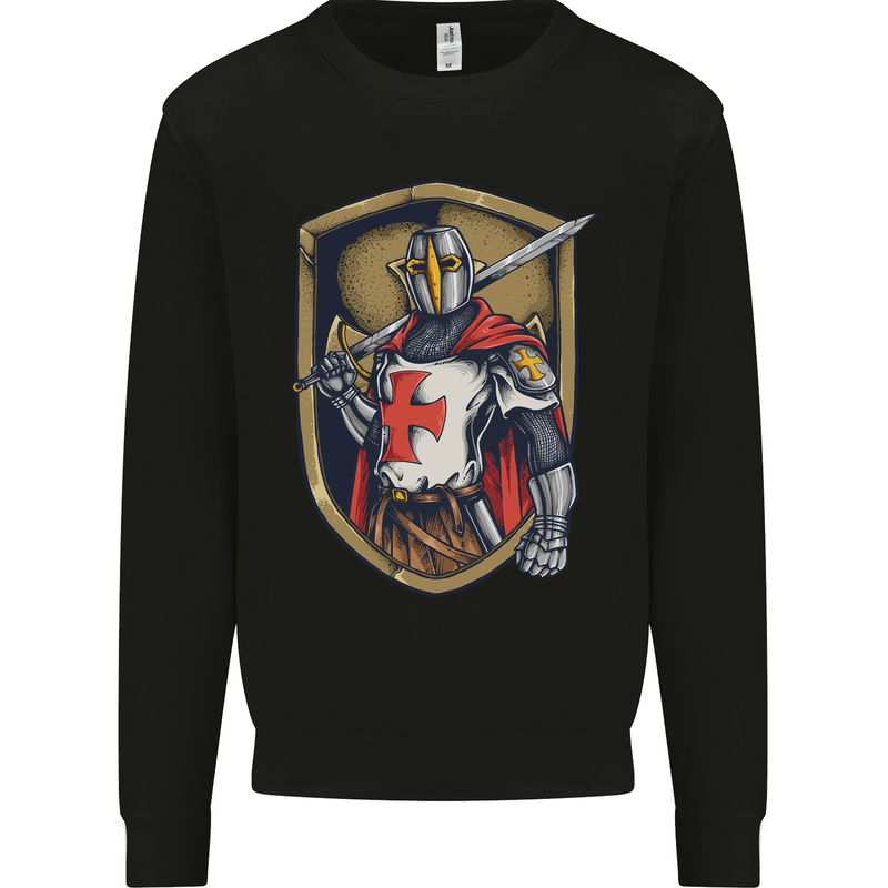 Knights Templar England St Georges Day Mens Sweatshirt Jumper Black