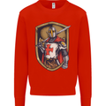 Knights Templar England St Georges Day Mens Sweatshirt Jumper Bright Red