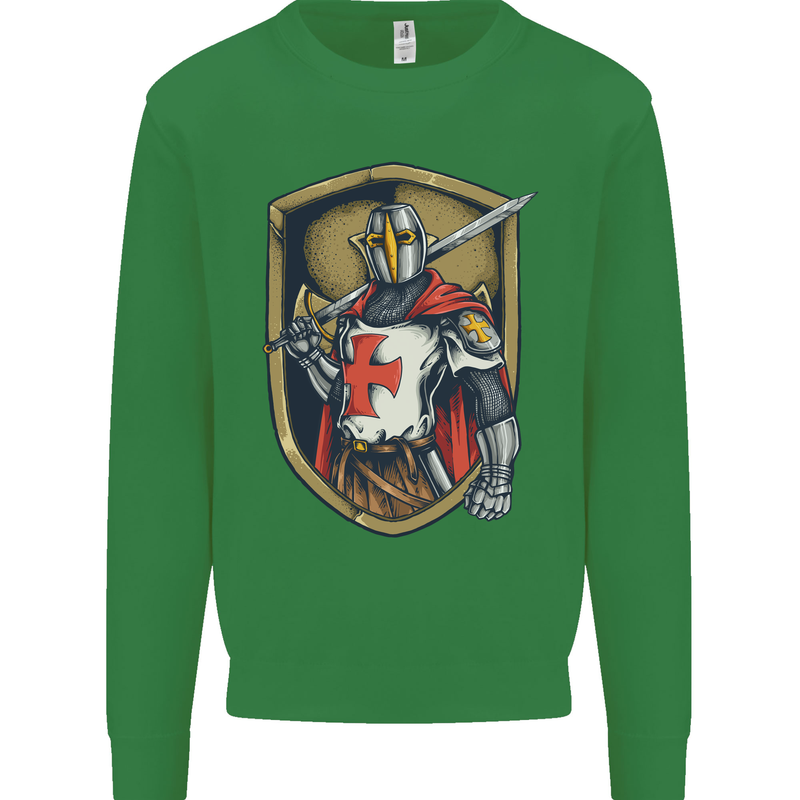 Knights Templar England St Georges Day Mens Sweatshirt Jumper Irish Green