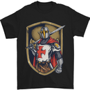 Knights Templar England St Georges Day Mens T-Shirt Cotton Gildan Black