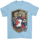 Knights Templar England St Georges Day Mens T-Shirt Cotton Gildan Light Blue