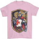 Knights Templar England St Georges Day Mens T-Shirt Cotton Gildan Light Pink