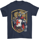 Knights Templar England St Georges Day Mens T-Shirt Cotton Gildan Navy Blue