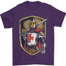 Knights Templar England St Georges Day Mens T-Shirt Cotton Gildan Purple